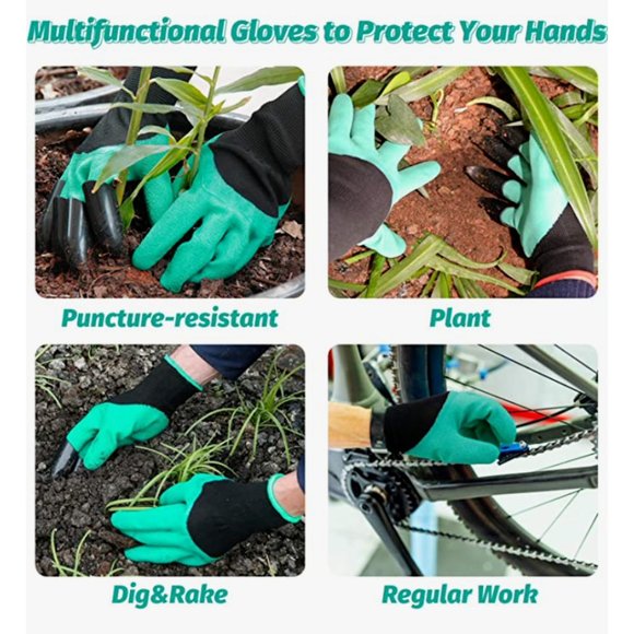 Gardening Gloves with Claws (2-Pairs) Garden Gloves Waterproof Working Gloves - Picture 6 of 8